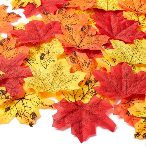 400Pc Artificial Fall Leave Silk Maple Leaf for Thanksgiving Decor (400 Pc Fall Leaves / Fall Leaves)
