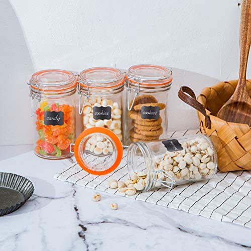 16 oz Glass Jars with Hinged Lids (Round-16oz12pack)