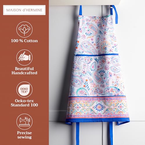 Aprons for women with Pocket 100% Cotton Pack of 1 (128 - Indian Floral)