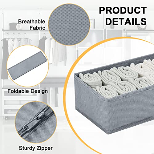Drawer Organizers Clothes (Gray / 4 Pack)