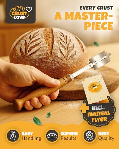 Bread Lame 2 Piece Set for Controlled Dough Scoring with 5 Blades (Bread Lame Set)