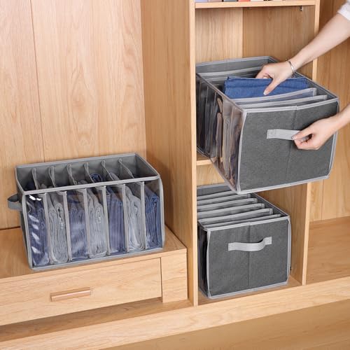Pant Organizer for Closet Jeans Storage Organizer for Closet (Black Pattern)