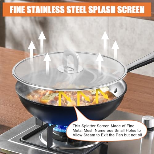 3 Pack Splatter Screens for Frying Pan (10", 11.5", 13")