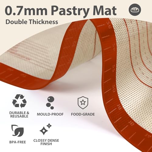 24" x 16" Silicone Baking Mat with Measurement Guides (24"L x 16"W)