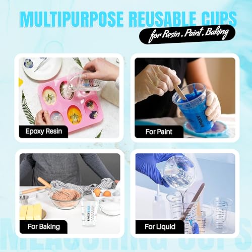 Pack of 25] 10oz Disposable Graduated Measuring Cups for Mixing (25 Pack)