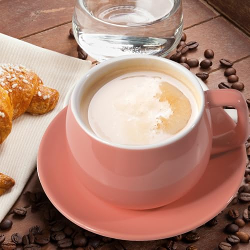 Porcelain Coffee Cup with Saucer 270ml (Pink)