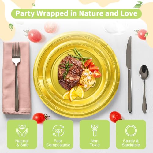 Gold Paper Plates (Gold / 50 Count (25-9" & 25-7"))