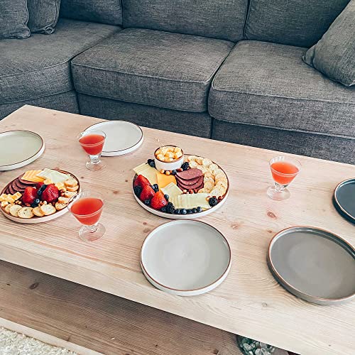 Ceramic Flat Plates Set of 6 (Earl Grey)