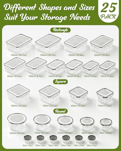 50 Piece Food Storage Containers with Lids (50 Piece)