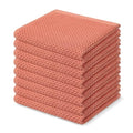 100% Cotton Waffle Weave Kitchen Dish Cloths 8 (Coral / 12 X 12 - 8 Pack)
