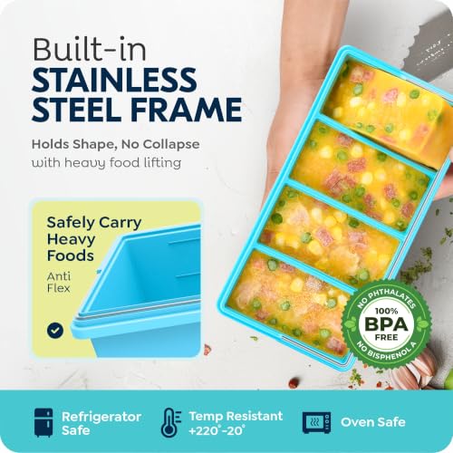 1 cup Silicone Freezer Trays with Lids (Blue)