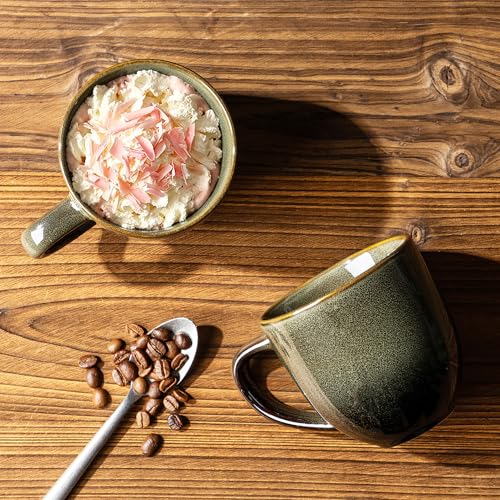 Ceramic Coffee Mugs Set of 6 (Olive Green / 12 OZ (Set of 6))