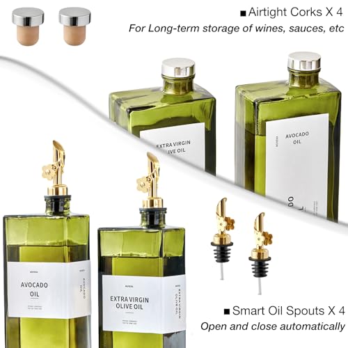 Olive Oil Dispenser Bottle for Kitchen (Golden, 4 Pack)