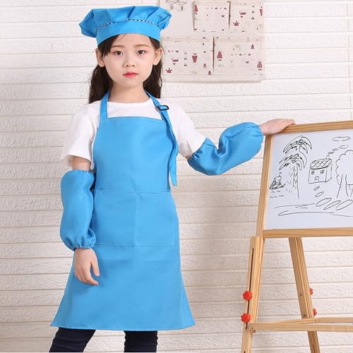 Kids Apron Chef Outfit Costume Toddler Girl Boy Aprons Cooking Baking Painting 5 (Apron / Yellow)