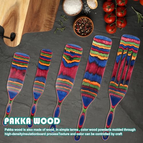 Spurtle Set Wooden Utensils for Cooking (5-Pcs Pakkawood)