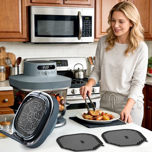 2 PCS Silicone Splatter Shields for Ninja Crispi Pro AS101CY (Black)