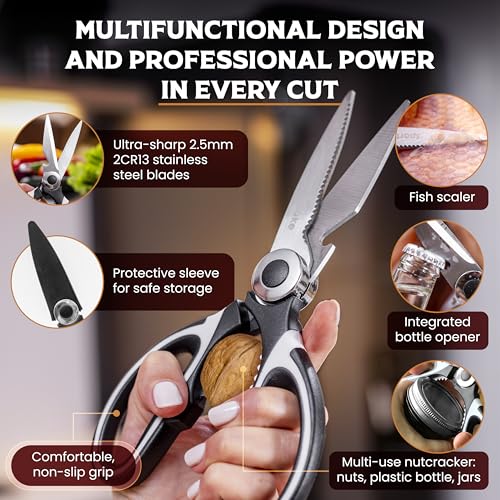 Premium Kitchen Shears (Black-white)