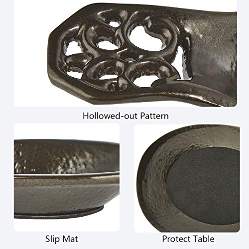Cast Iron Spoon Rest (Coffee Gold / Swirl Scrollwork)