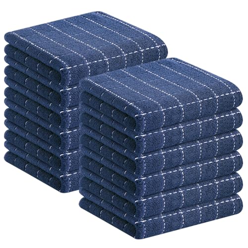 100% Cotton Terry Kitchen Towels (Navy Blue / 13 X 28 - 12 Pack)
