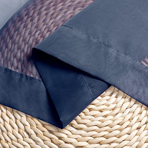 Sheer Valances for Windows 2 Pack (Navy Blue / 42"W x 18"L (Pack of 2))