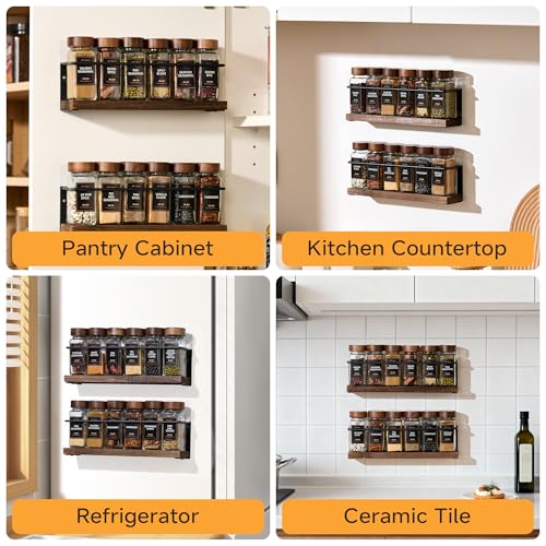 2 Tier Wall Mount Spice Rack Organizer