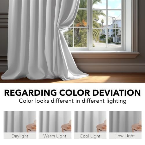 Blackout Curtains for Bedroom 108 Inches Long (Greyish White / 52"W x 108"L (Pack of 2))