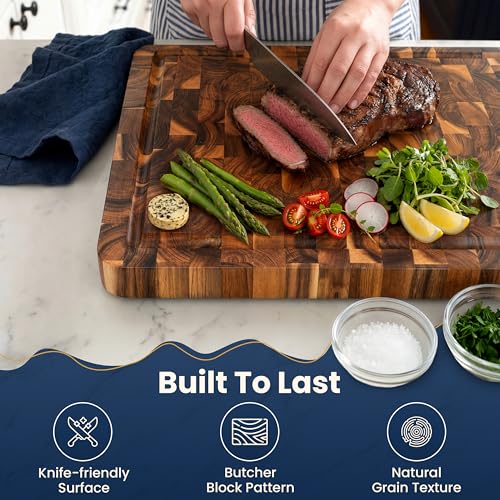 End Grain Acacia Wood Cutting Board 20x15x1.25 (End Grain / 20"L x 15"W)