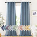 Flax Linen Sheer Curtains for Living Room (52"W x 96"L (Pack of 2) / Stone Blue)