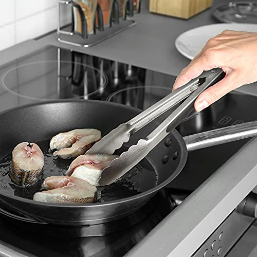 304 Stainless Steel Locking Kitchen Tongs (9" & 9" & 12" & 12" / Black)