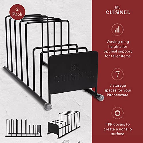 Lid and Dish Organizer Rack (Black / 2 Pack)