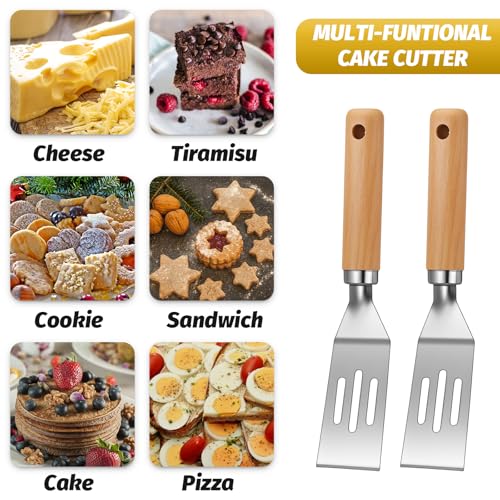 5 Pcs Mini Spatula Set for Desserts Brownies (Slotted / Wooden)