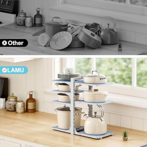 Pots and Pans Organizer under Cabinet (White)