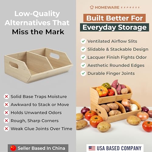 Potato and Onion Storage Bin (Bamboo)