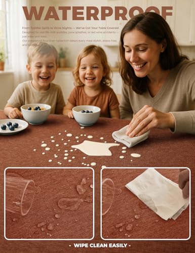 Fall Rectangle Tablecloth for Dining Table Burnt Orange (Burnt Orange / 120" x 60" (Rectangular))