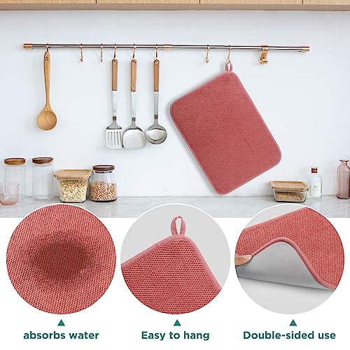 Microfiber Dish Drying Mat (Red / 12" x 16")