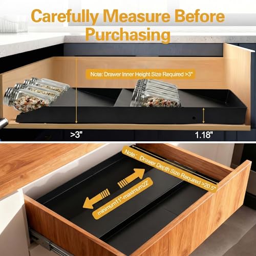 Metal Spice Drawer Organizer (Black)