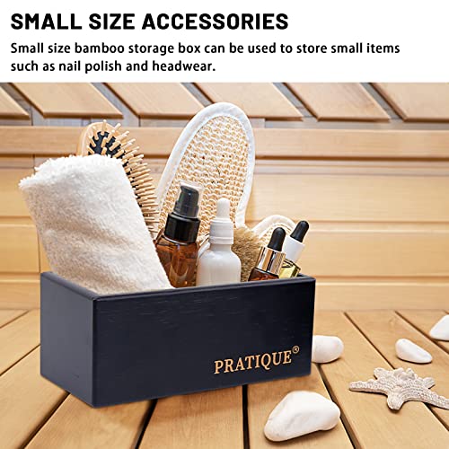 Bamboo Drawer Organizer (Black / 5.9*3*2.6 inch)