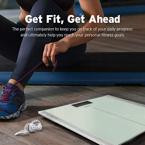 Digital Electric Bathroom Scale for Body Weight (White / 11.8 x 11.8 inches)