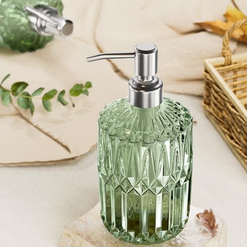 Soap Dispenser (Green & Stainless Steel - 2 Pack)