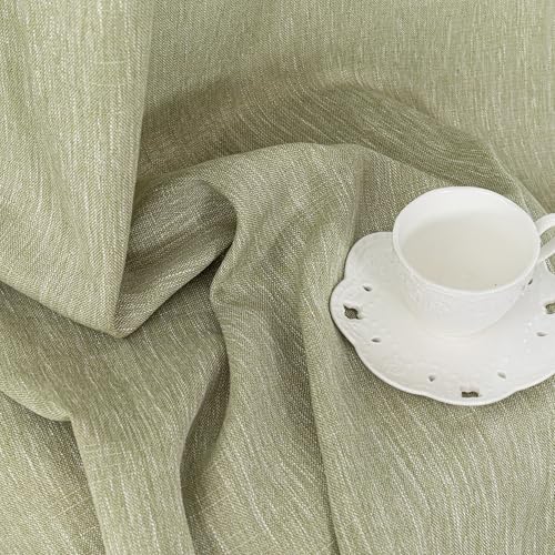 Sage Green Living Room Curtains 95 Inches Long Semi Sheer Drapes Light Filtering for Sliding Glass Door Window Treatments Soft Look Country Farmhouse Style (50"W x 95"L (Pack of 2) / Sage Green)