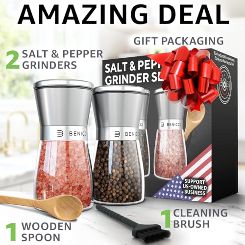 Manual Salt and Pepper Grinder Set of 2
