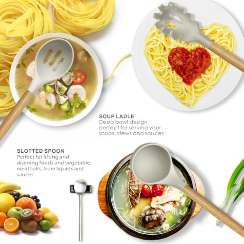 Silicone Cooking Utensils Set (Khaki)