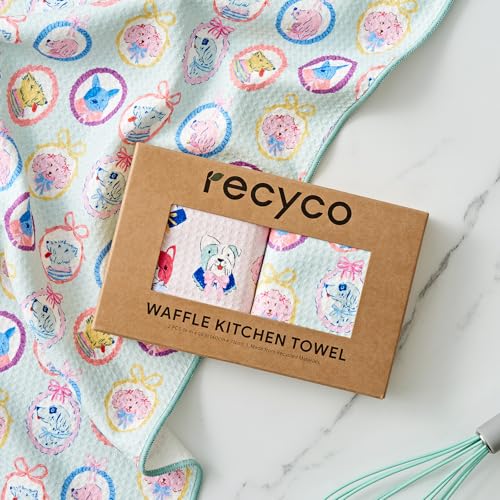 Waffle Kitchen Towel Set of 2 (Puppy Joy)