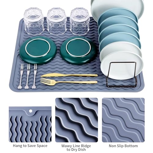 Silicone Dish Drying Mat (GREY DISH MAT)
