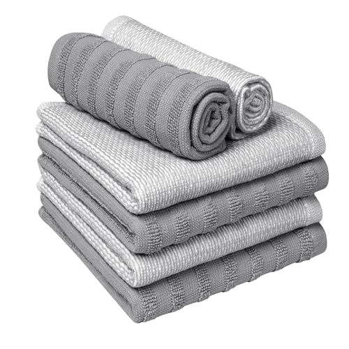 Bumble Premium Dish Cloths 13"x13" (Grey / Dish Cloths - Mixed Styles (6 Pack))