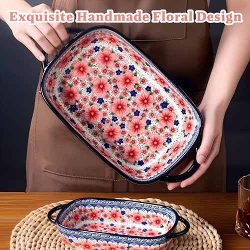 Ceramic Casserole Dishes for Oven (Red)