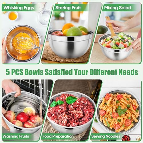 Metal Mixing Bowls with Lids Set (Multicolor / Airtight Lids)