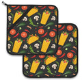 Cartoon Burrito Taco Hot Pepper Pot Holder Set of 2 (Cartoon Burrito Taco Hot Pepper)