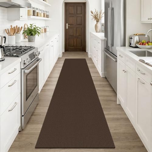 Cotton Runners Rugs for Hallway 2x10 (Brown/Dark Brown / 2' x 10' (Runner))