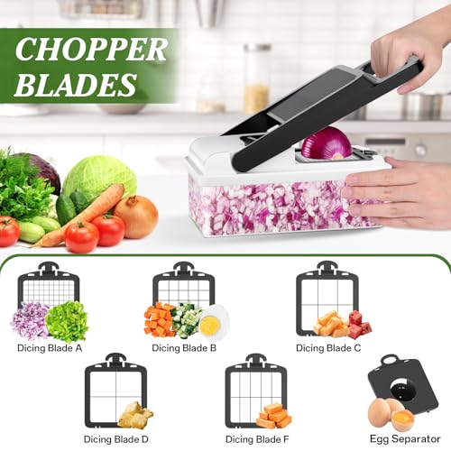 Veggie Chopper Vegetable Cutter (White / 10 blades)
